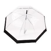 Parapluie transparent cloche pour homme et femme - Ouverture automatique - Bordure Noire