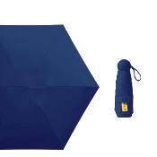 Parapluie pliant pour femme - Avec pochette assortie - Poignée ronde - Bleu marine